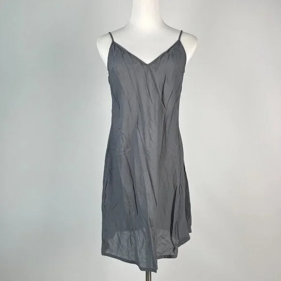 NWOT Johnny Was Biya Floral Mesh Embroidered Irregular Midi Dress Grey Size S - Picture 8 of 12